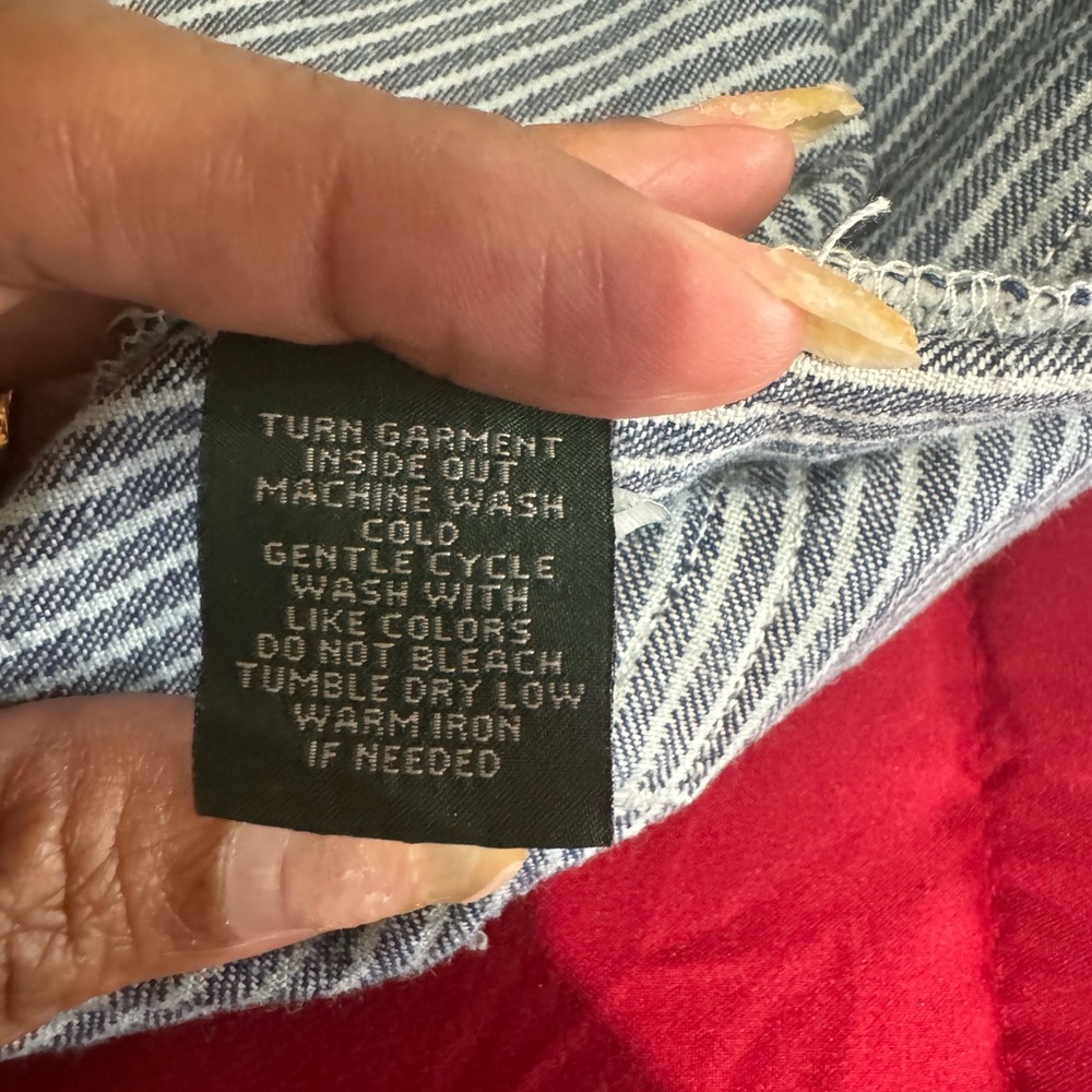 RALPH LAUREN LRL LAUREN JEANS CO. WHITE/BLUE STRIPED SHORTS WOMENS SIZE 16 - Picture 5 of 6
